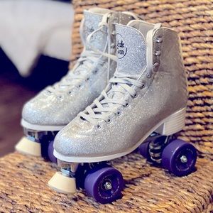 Glitter roller skates with roller bones wheels!